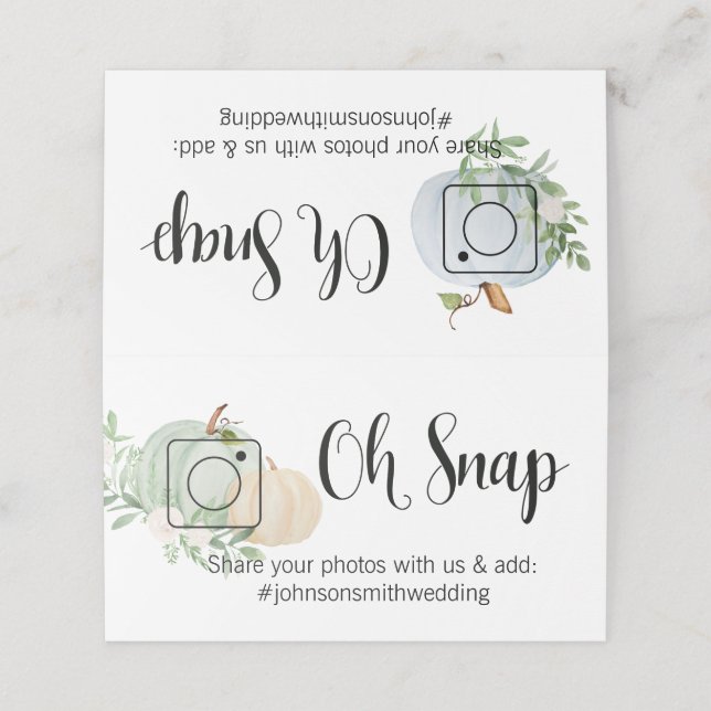 Carte De Placement OH SNAP Carte de table pliée #hashtag citrouille d (Extérieur déplié)