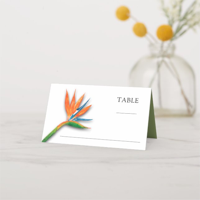 Carte De Placement Oiseau tropical du Paradis Mariage botanique (Devant)