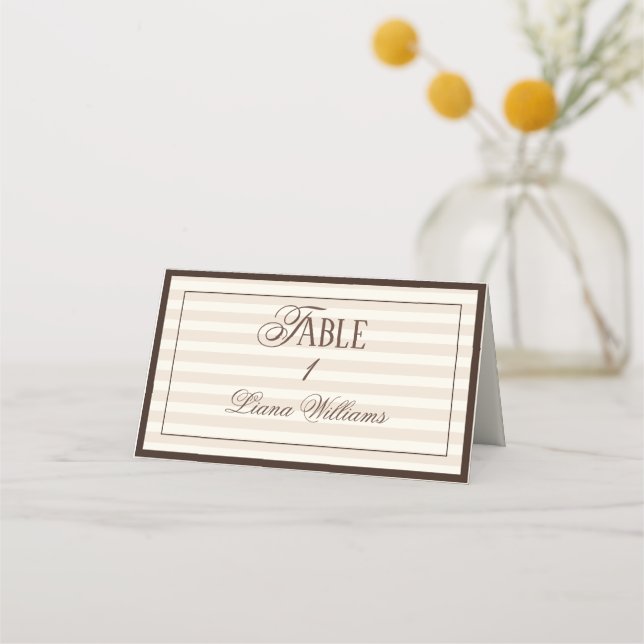 Carte De Placement Old Money Espresso Wedding (Devant)