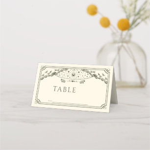 Carte De Placement Olive Elegant Mariage de la carte de Tarot gothiqu