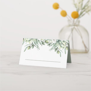 Carte De Placement Olives à l'aquarelle. Élégant mariage italien de j