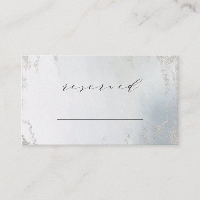 Carte De Placement Ombre Dusty Blue Frosted Réservé Mariage (Devant)