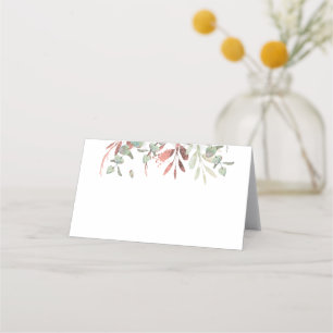 Carte De Placement Or rose Eucalyptus Feuille Verdure Élégant