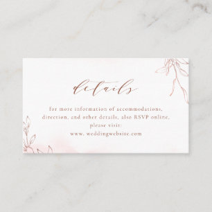 Carte De Placement or rose sobre élégante botanique détails mariage