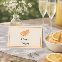 Carte De Placement Orange Slices Mimosa Bar Garnish Table Cards