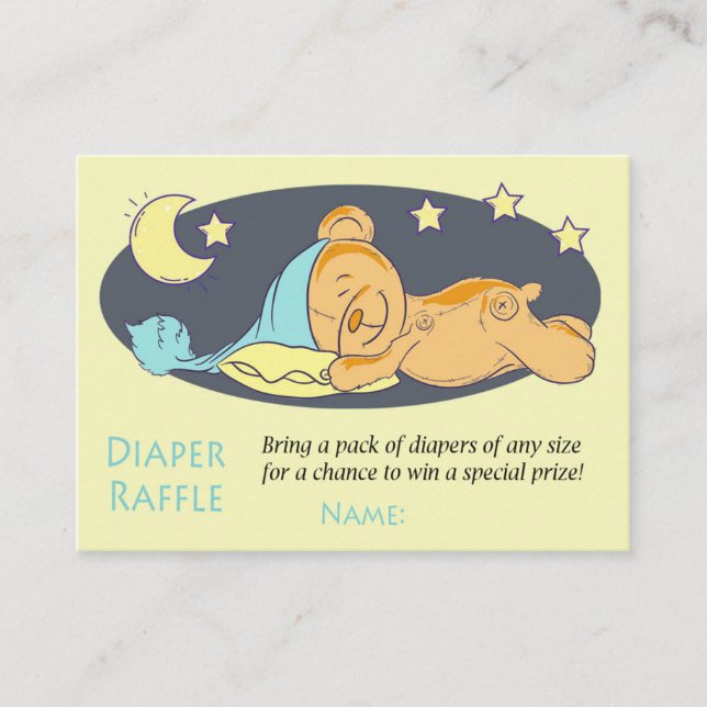 Carte De Placement Ours en peluche couché Billet de roussettes (Devant)