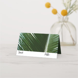 Carte De Placement Overlapping Palm Fronds Tropical Green Abstract