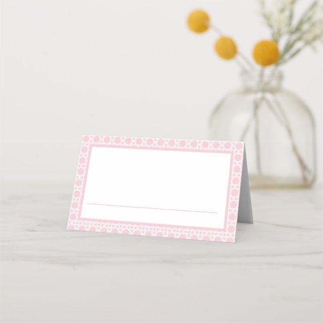 Carte De Placement Palm Beach Pink and White Rattan (Devant)
