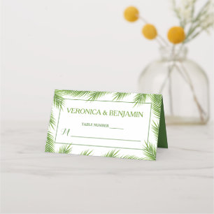 Carte De Placement Palm Feuilles Tropical Beach Mariage