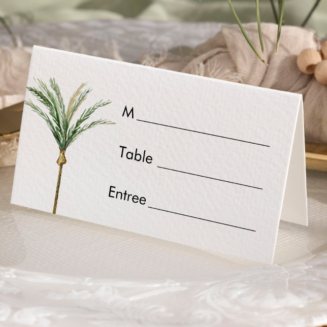 Carte De Placement Palm Tree Destination Mariage Carte Lieu (Créateur téléchargé)