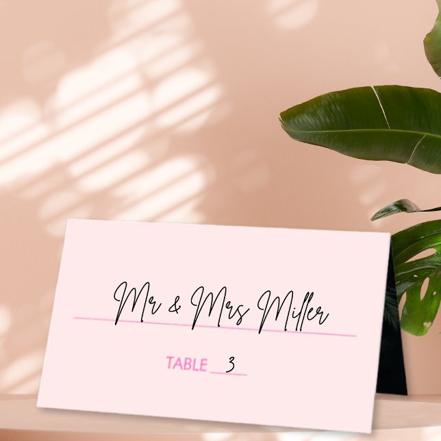Carte De Placement Palme Tropicale Rose moderne Bat mitzvah Carte Pla (Pink Tropical Palm Modern Bat Mitzvah Place Card
)