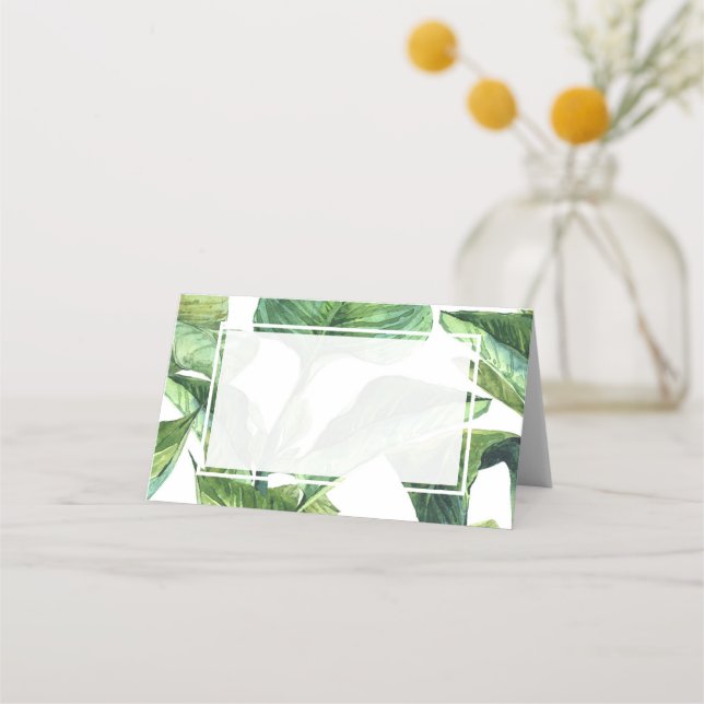 Carte De Placement palmier tropical feuille mariage carte place (Devant)