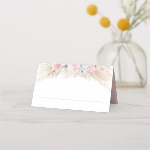Carte De Placement Pampas Grass et Orchidées Blanches Mariage exotiqu
