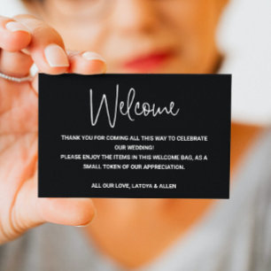 Carte De Placement Panier cadeau de bienvenue du Mariage de script Dé