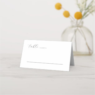 Carte De Placement Panneau de table élégant en écriture cursive noire