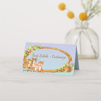 Carte De Placement Panneaux de nourriture pour animaux de la forêt de