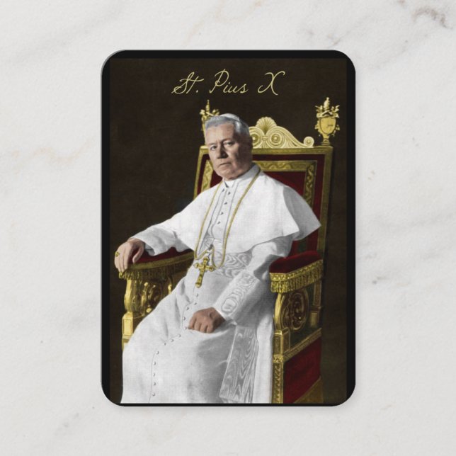 Carte De Placement Pape Saint Pie X Prière religieuse catholique Sain (Devant)