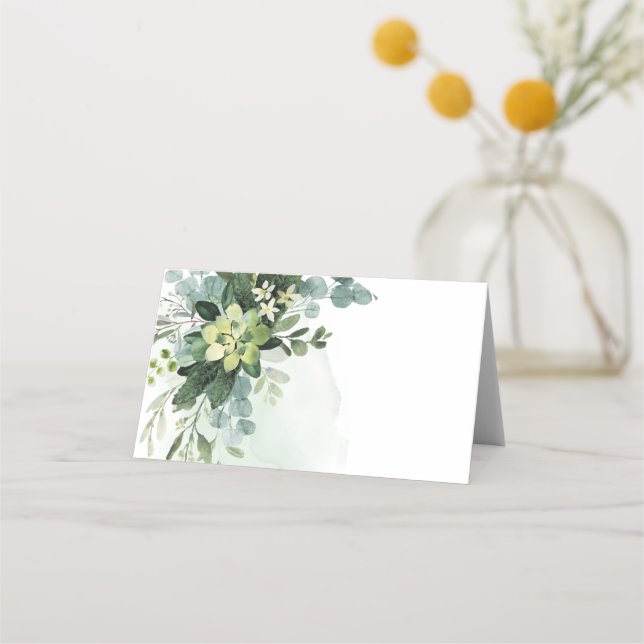 Carte De Placement Pape végétale douce Mariage Succulente Florale (Devant)