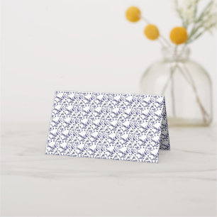Carte De Placement Papier d'emballage bleu et blanc avec un graphique
