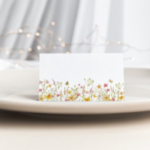 Carte De Placement Papillon fleur sauvage d'été minimaliste
