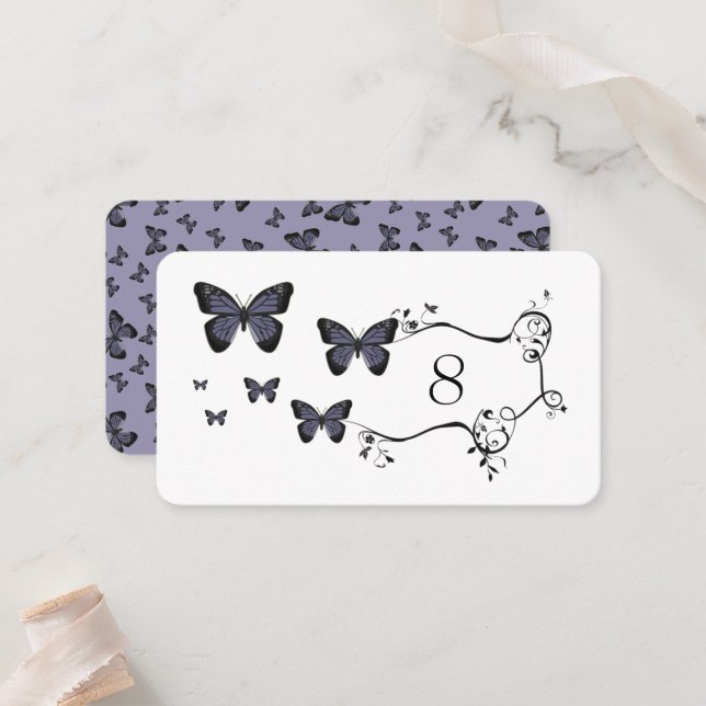 Carte De Placement Papillons Violets (Devant/Arrière en situation)
