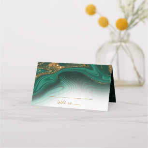 Carte De Placement Parties scintillant Abstraite Strata Mariage Green