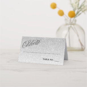 Carte De Placement Parties scintillant d'argent fête
