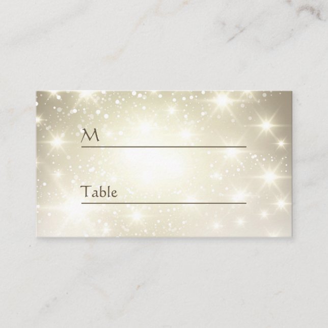Carte De Placement Parties scintillant d'or - Mariage Table Place Car (Devant)