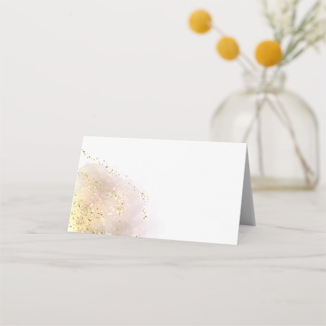 Carte De Placement parties scintillant fausse de l'aquarelle (Devant)