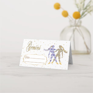 Carte De Placement Parties scintillant Gemini, Gold Confetti, Anniver