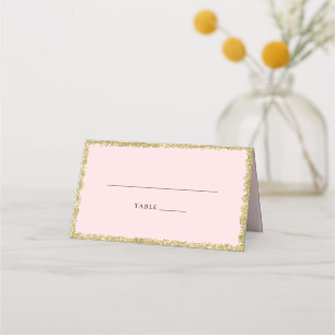 Carte De Placement Parties scintillant rose et or