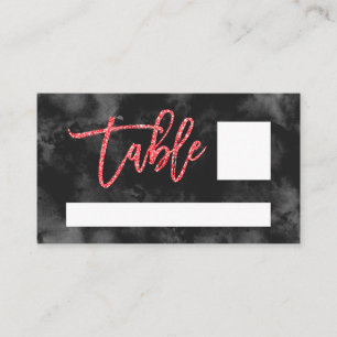Carte De Placement Parties scintillant rouge typographie noir aquarel