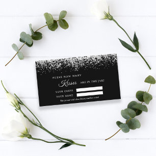 Carte De Placement Parties scintillant Silver Combien de baisers Douc