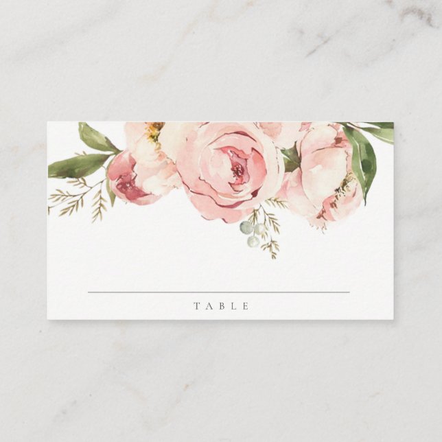 Carte De Placement Pastel Doux Peach Rose Floral Cross Bunch Baptême (Dos)