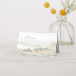 Carte De Placement Paysage à l'aquarelle beige paisible