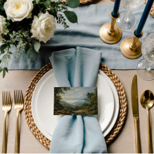 Carte De Placement Paysage d'art fin Mariage romantique bleu