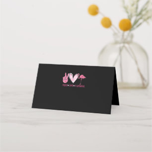 Carte De Placement Peace Love Flamingo   Flamingo Lover