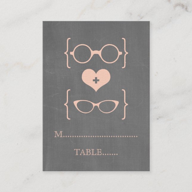 Carte De Placement Peach Geeky Glaces Chalkboard Plaques (Devant)