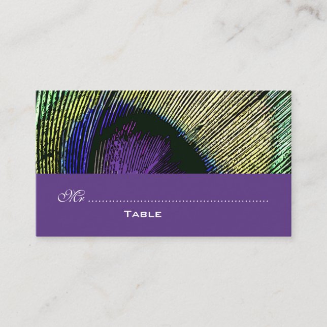 Carte De Placement Peacock n violet place de la fête (Devant)