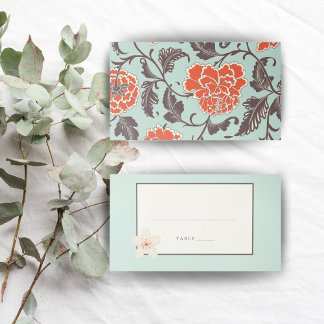 CARTE DE PLACEMENT PEONIES DUSKY GREEN CHINOISERIE
