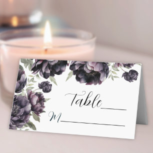 Carte De Placement Peonies noires gothiques Vintages Mariage gothique
