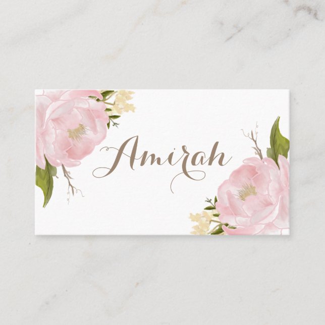 Carte De Placement Peonines roses romantiques Wreath do-it-yourself C (Devant)