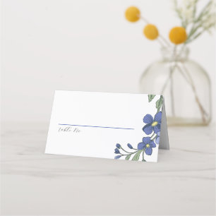Carte De Placement Périwinkle bleu Moderne Floral Mariage