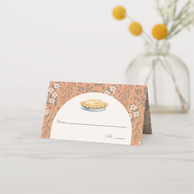 Carte De Placement Petite Cutie Pie Orange Floral Girl Baby shower (Devant)