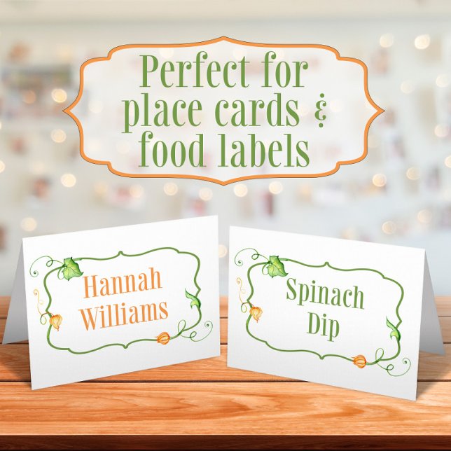 Carte De Placement Petite tente d'étiquette de nourriture de conte de (Créateur téléchargé)