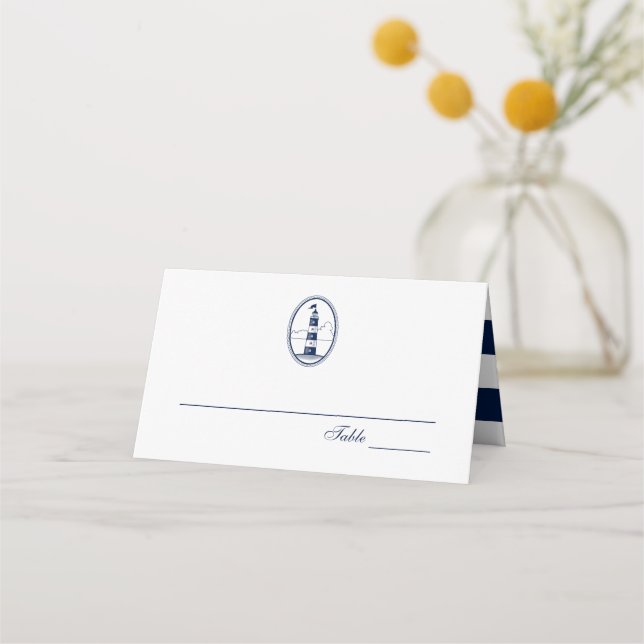 Carte De Placement Phare de Beach | Mariage nautique (Devant)