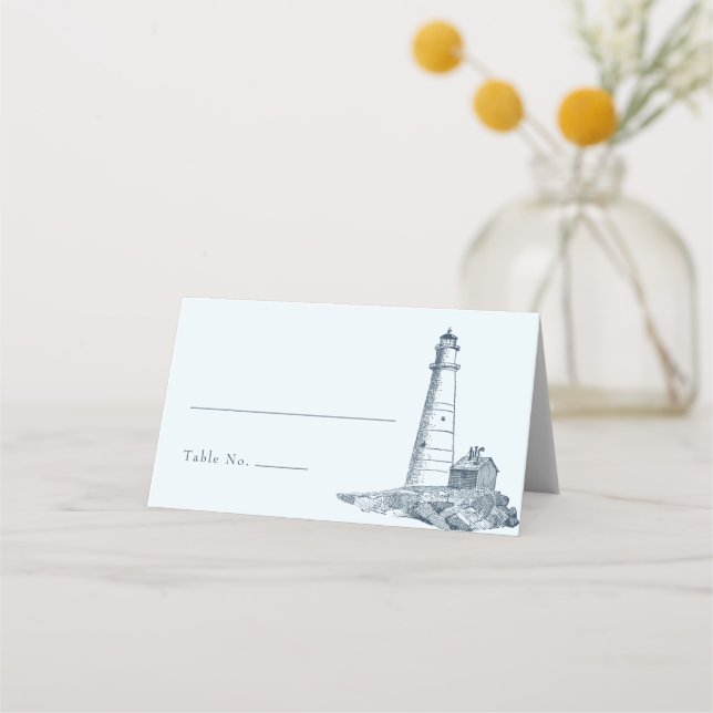 Carte De Placement Phare Nautique Océan Mariage de bord de mer (Devant)