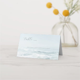 Carte De Placement Photo minimaliste bleu apaisant