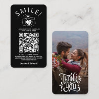 Photos mémorables Qr Code Black Chic Modern Mariag