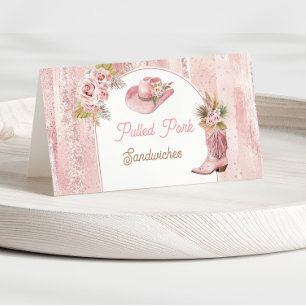 Carte De Placement Pink Boho Premier Rodéo 1er Anniversaire Étiquette